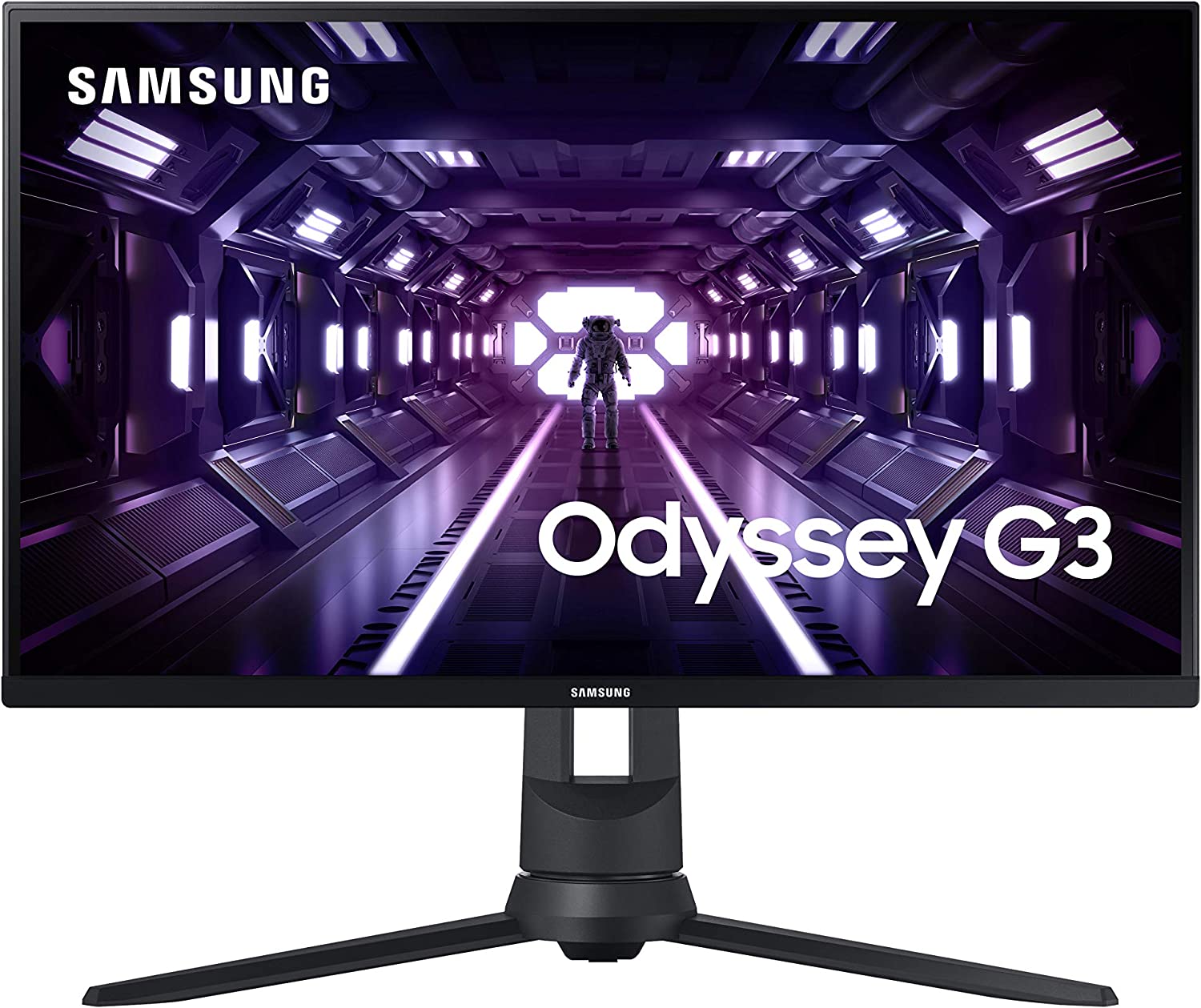 SAMSUNG Odyssey G3 Series 24-Inch FHD 1080p Gaming Monitor, 144Hz, 1ms, 3-Sided Border-Less, VESA Compatible, Height Adjustable Stand, FreeSync Premium (LF24G35TFBNXZA)