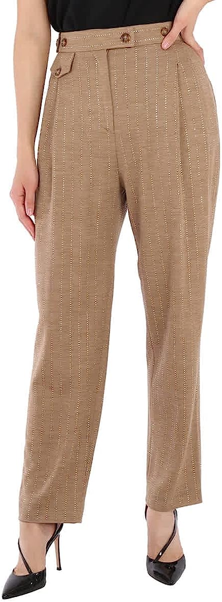 BURBERRY Ladies Pecan Melange Tailored Trousers, Brand Size 10 (US Size 8)