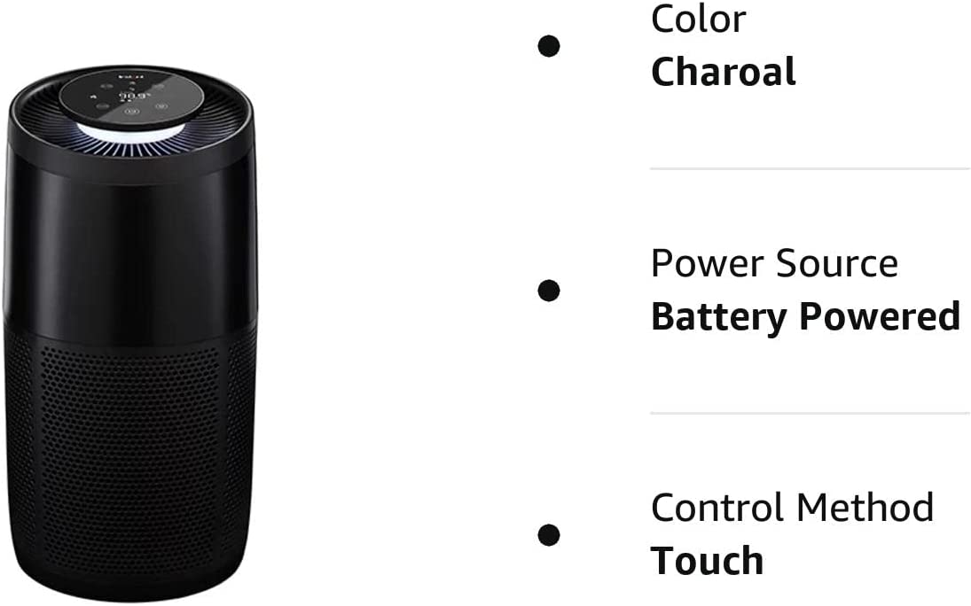 Instant HEPA Quiet Air Purifier From the Makers of Instant Pot with Plasma Ion Technology, Rooms up to 1,940ft2, removes 99% of Dust, Smoke, Odors, Pollen & Pet Hair, for Bedrooms, Offices, Charcoal