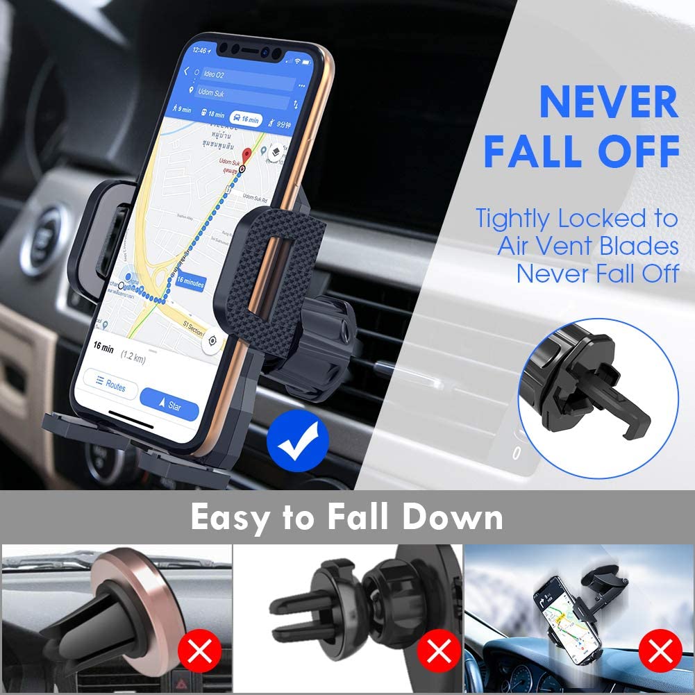 Miracase Air Vent Phone Holder for Car, Vehicle Cell Phone Mount Cradle with Adjustable Clip Compatible with iPhone 14 Series/iPhone 13 Series/iPhone 12 Series/11 Pro Max/Samsung and More