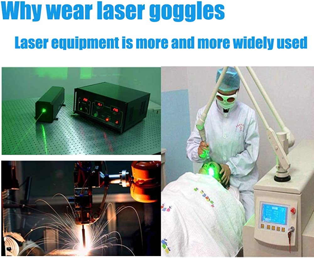 JILERWEAR Professional Laser Safety Glasses for 405nm,445nm,450nm,532nm,850nm Laser and 190nm-490nm Wavelength Violet/Blue/Red Laser Protection Goggles