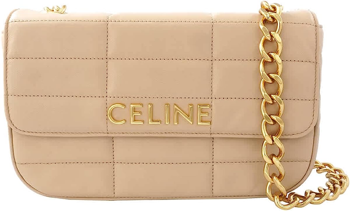 Celine Chain Shoulder Bag In Quilted Goatskin