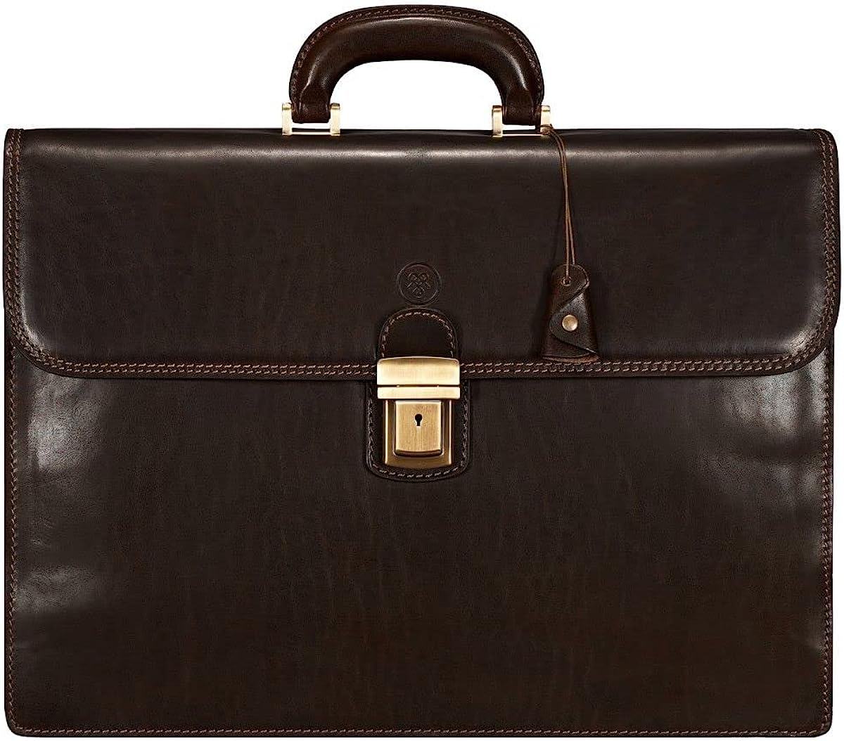Maxwell Scott | Mens Luxury Leather 17" Laptop 3 Section Briefcase | The Paolo Large | Business Travel Bag