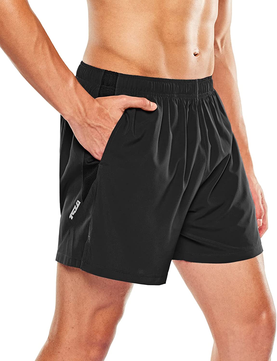 TSLA Men's Active Running Shorts, Training Exercise Workout Shorts, Quick Dry Gym Athletic Shorts with Pockets