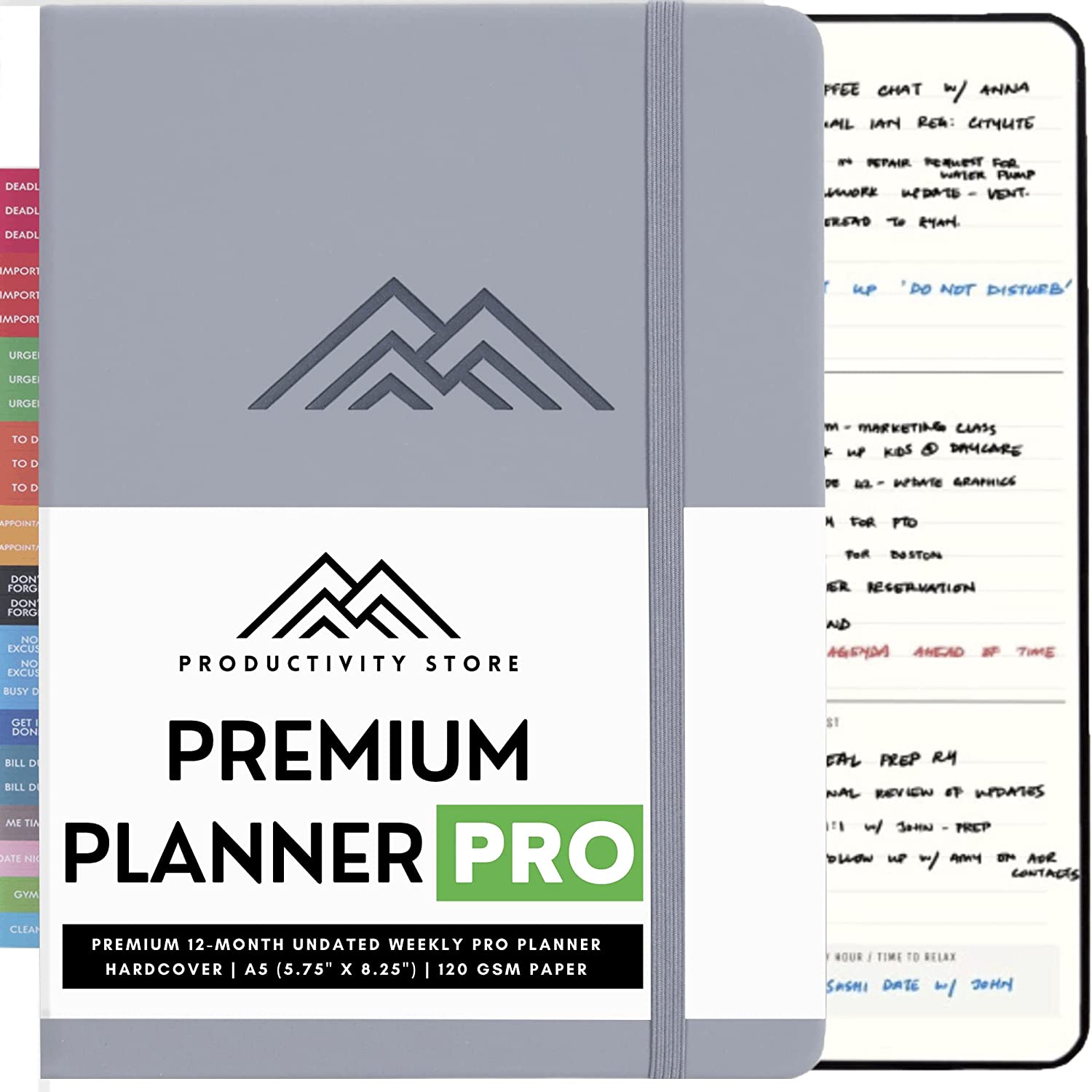 Best 2023 Planner Weekly and Monthly 5x8 | Goal, Business & Productivity Planner | Undated Daily 2023 Planner With To Do List, Habit Tracker & Planner Stickers | Productivity Store Planner PRO (Grey)