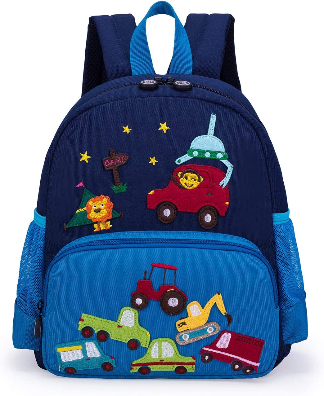 willikiva Cute Zoo Little 3d Backpack Kids Backpack for Boys and Girls Toddler Backpack Waterproof Preschool (Blue Car)