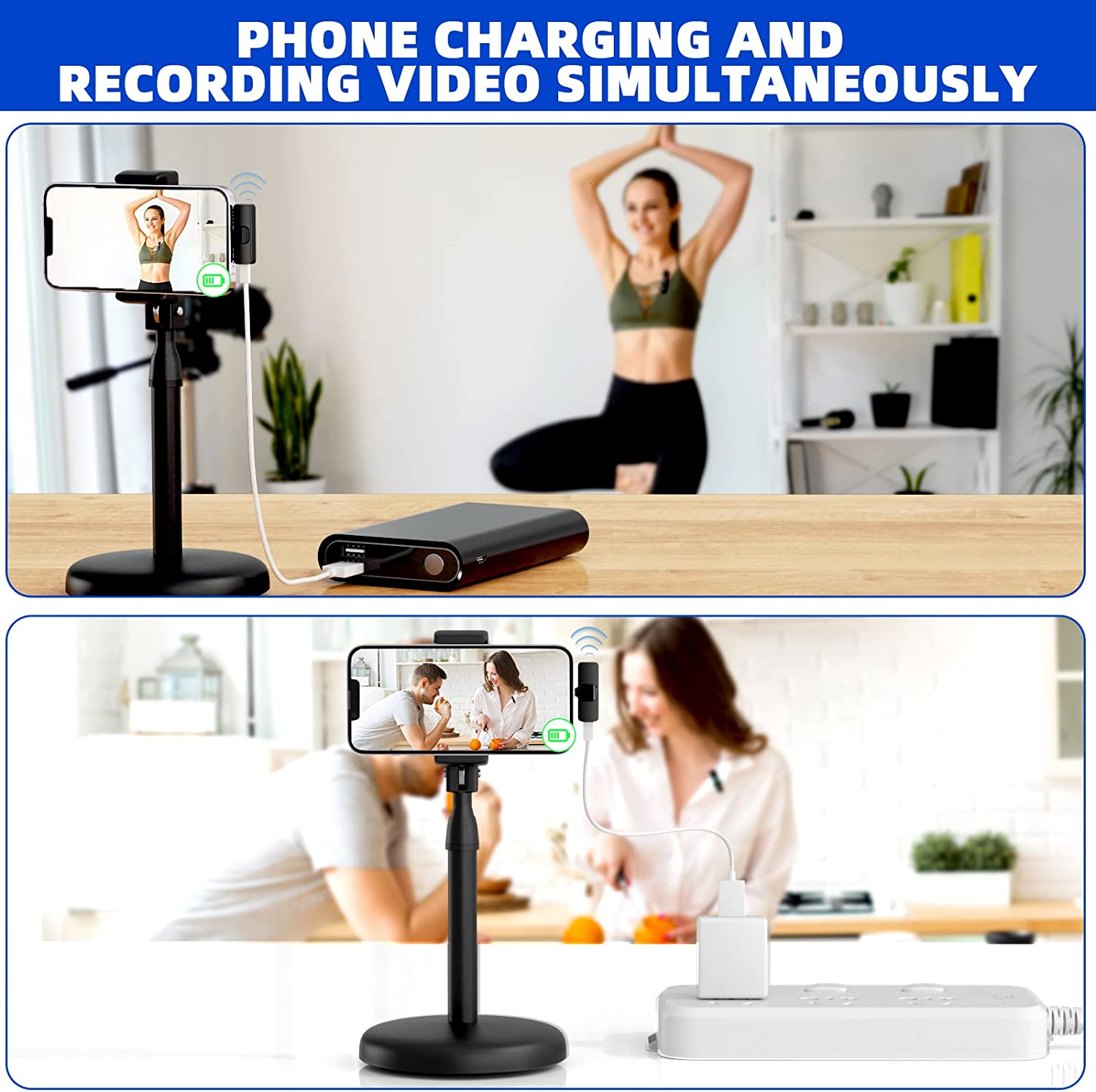 Wireless Lavalier Microphone with Noise-Cancelling， Lapel Mini Microphone for Type-C Android Phone， iPhone， iPad Professional Video Recording Youtube， Podcast， TikTok (USB C to Lightning Adapter)