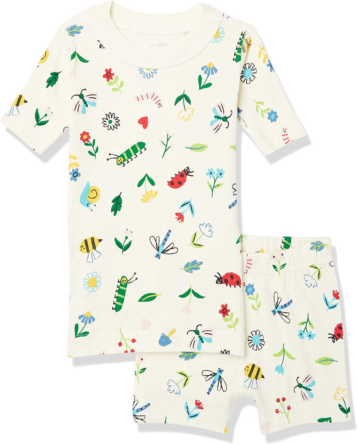 Moon and Back by Hanna Andersson Boys' and Girls' Organic Cotton 2 Piece Short Pajama Set