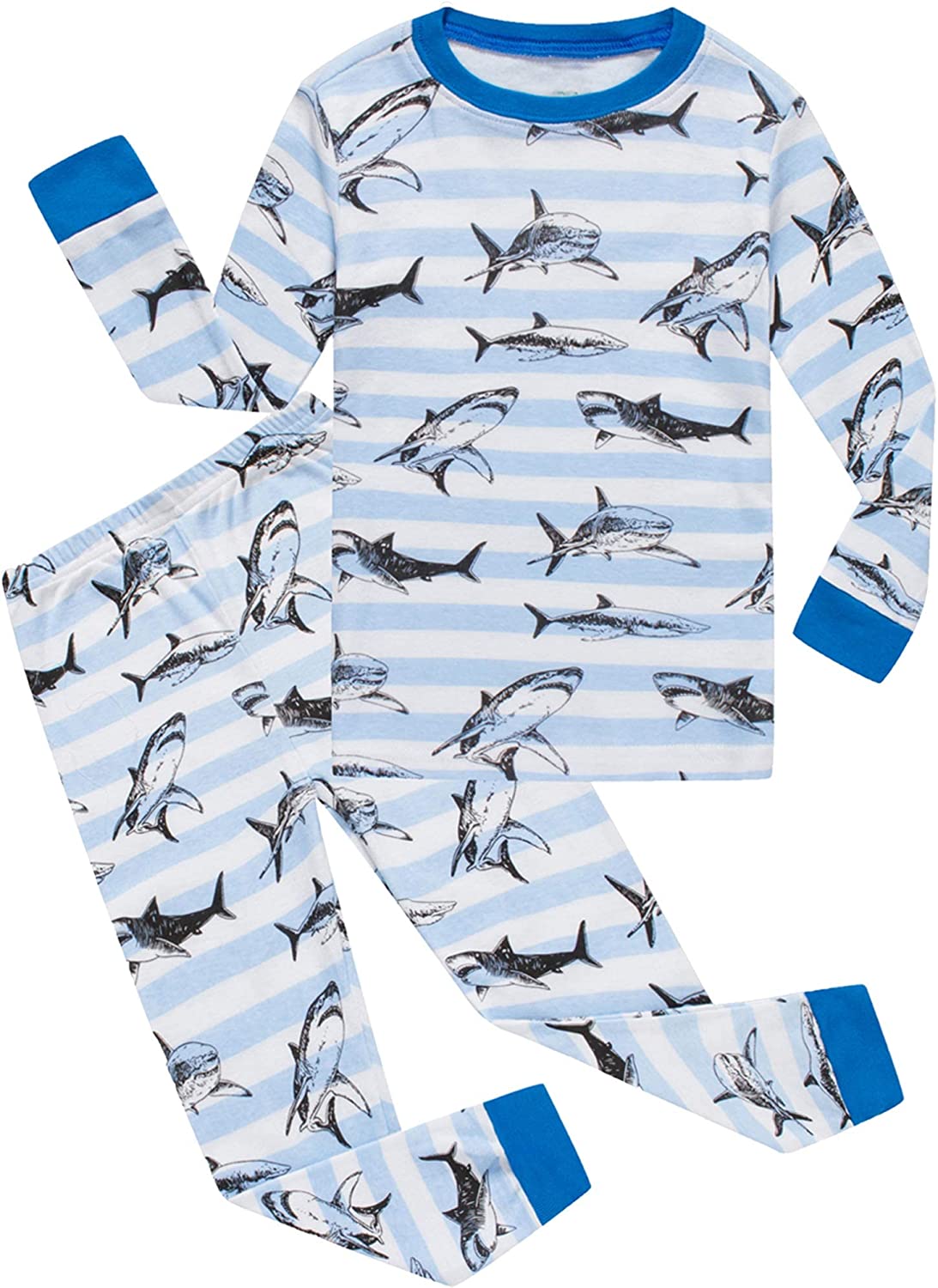 KikizYe Little Big Boys Girls Pajamas Set Kids PJs 100% Cotton Sleepwear