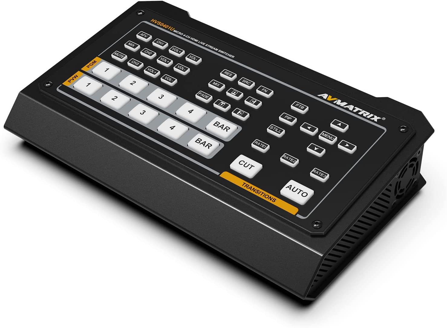 AVMATRIX Video Switcher HVS0401U Live Streaming 4CH HDMI/DP PC Remote Control USB Capture to Computer (HVS0401U)