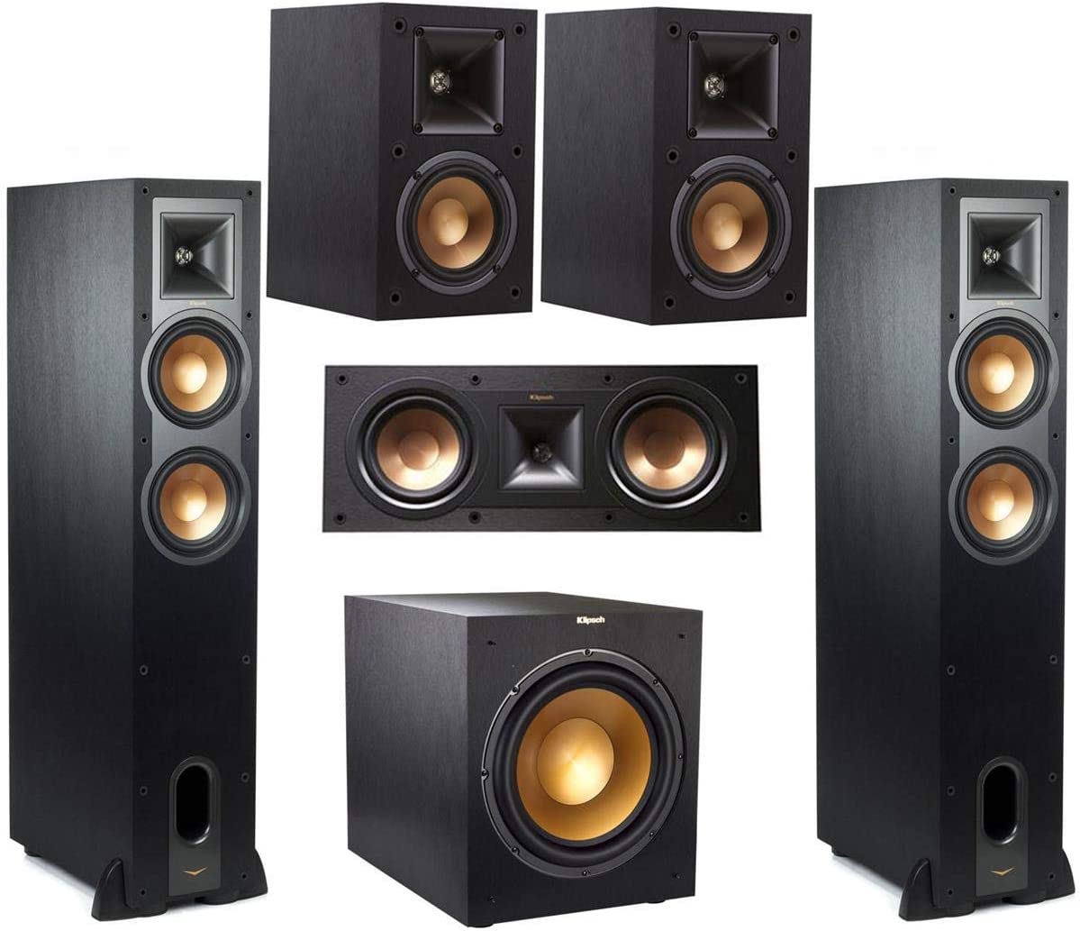 Klipsch Reference R-26FA 7.1 Home Theater System, Brushed Black Polymer Veneer