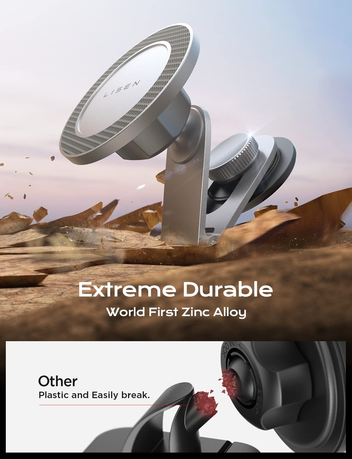 LISEN Tesla Phone Mount Holder, for MagSafe Car Mount for Tesla Model 3 Y, Adjustable Tesla iPhone Mount Fit for Tesla Model 3 Y Accessories, Compatible with iPhone 14 13 12 Pro Max Plus Mini MagSafe