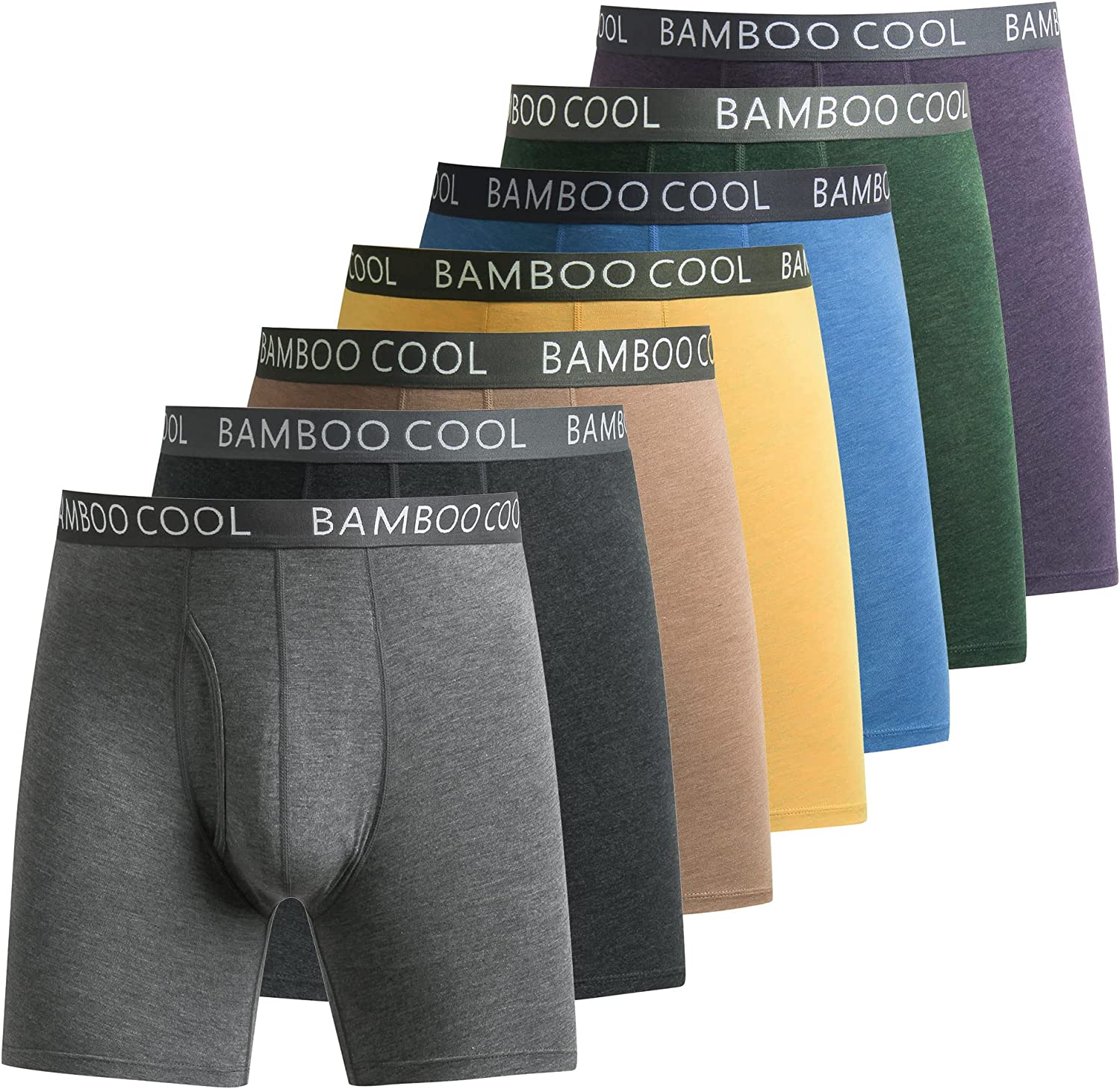 BAMBOO COOL Men’s Underwear Boxer Briefs Soft Comfortable Bamboo Viscose Underwear Boxer Briefs for Men