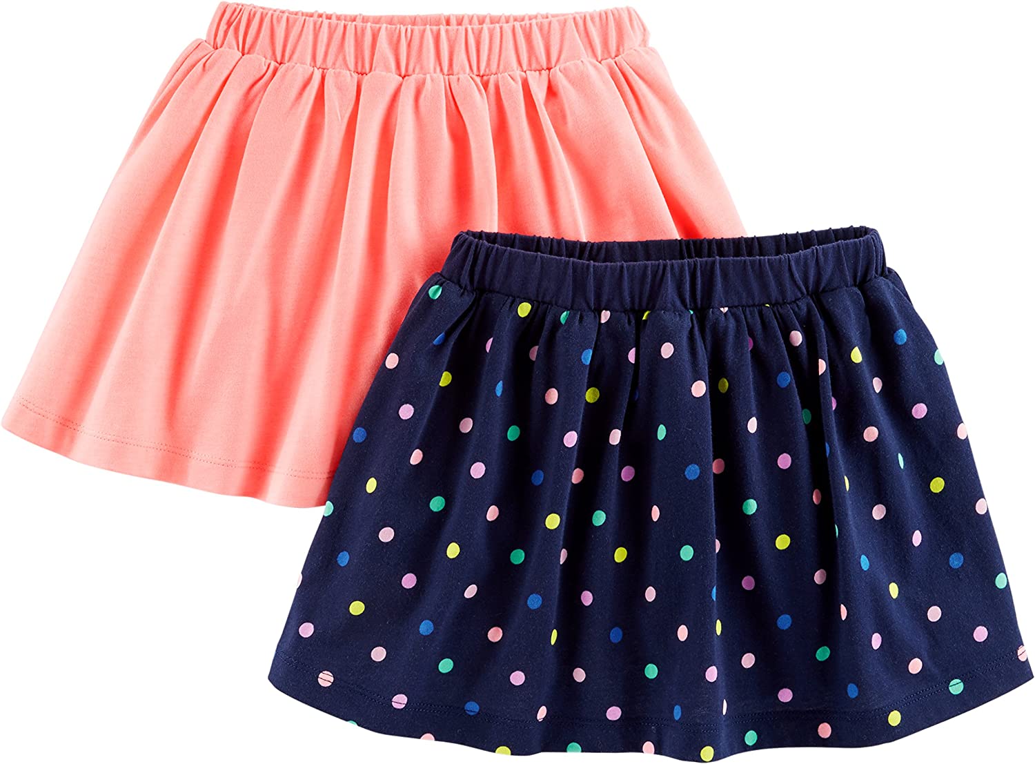 Simple Joys by Carter's Toddler Girls' Knit Scooters (Skirt with Built-in Shorts), Pack of 2