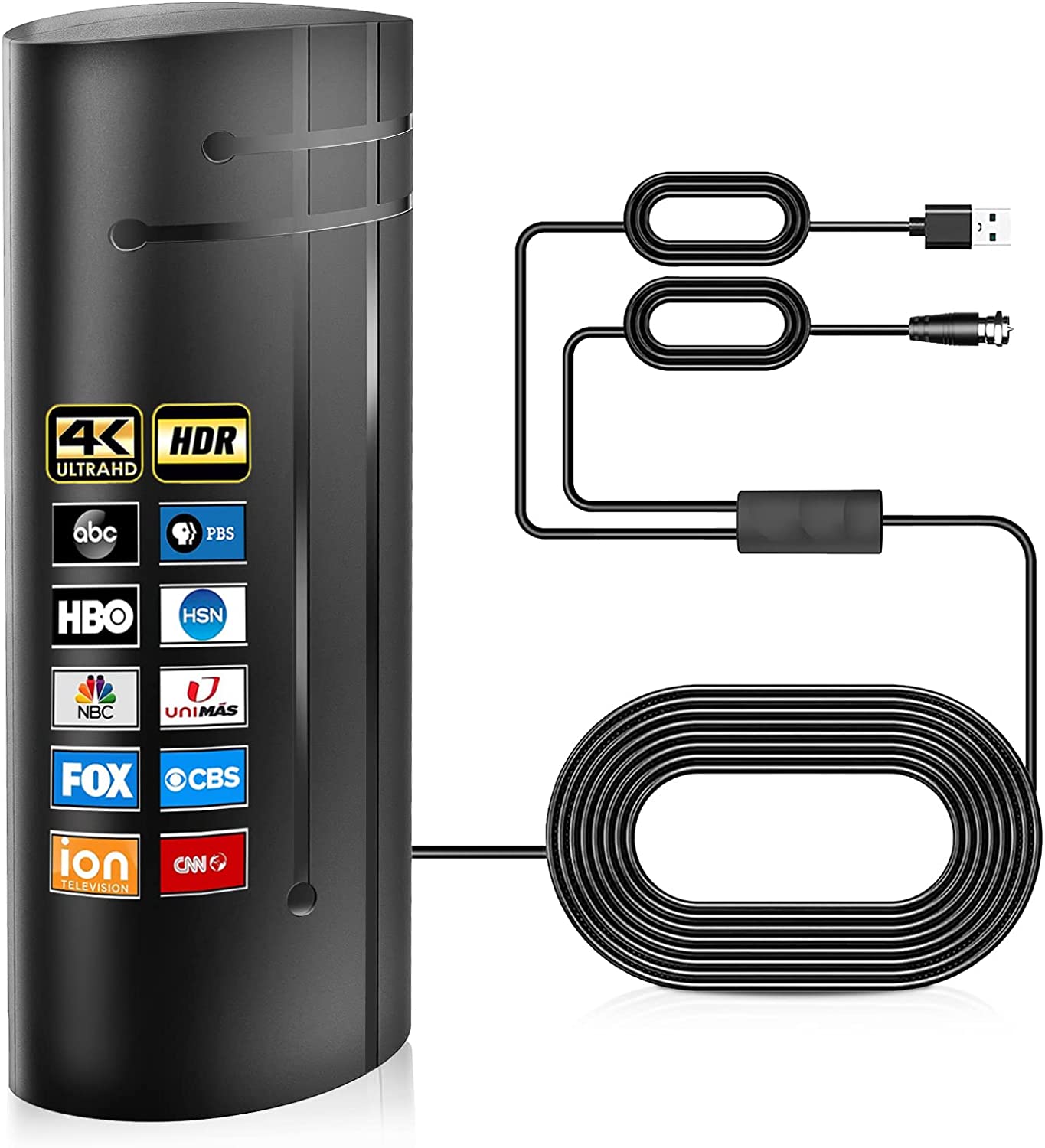 2023 Upgrade TV Antenna, 580+ Miles Range Amplified Digital HD Antenna Indoor Outdoor for Smart TV and All Older TV - 36ft HD Cable - Support 4K 8K 1080p and Other Resolutions (Black)