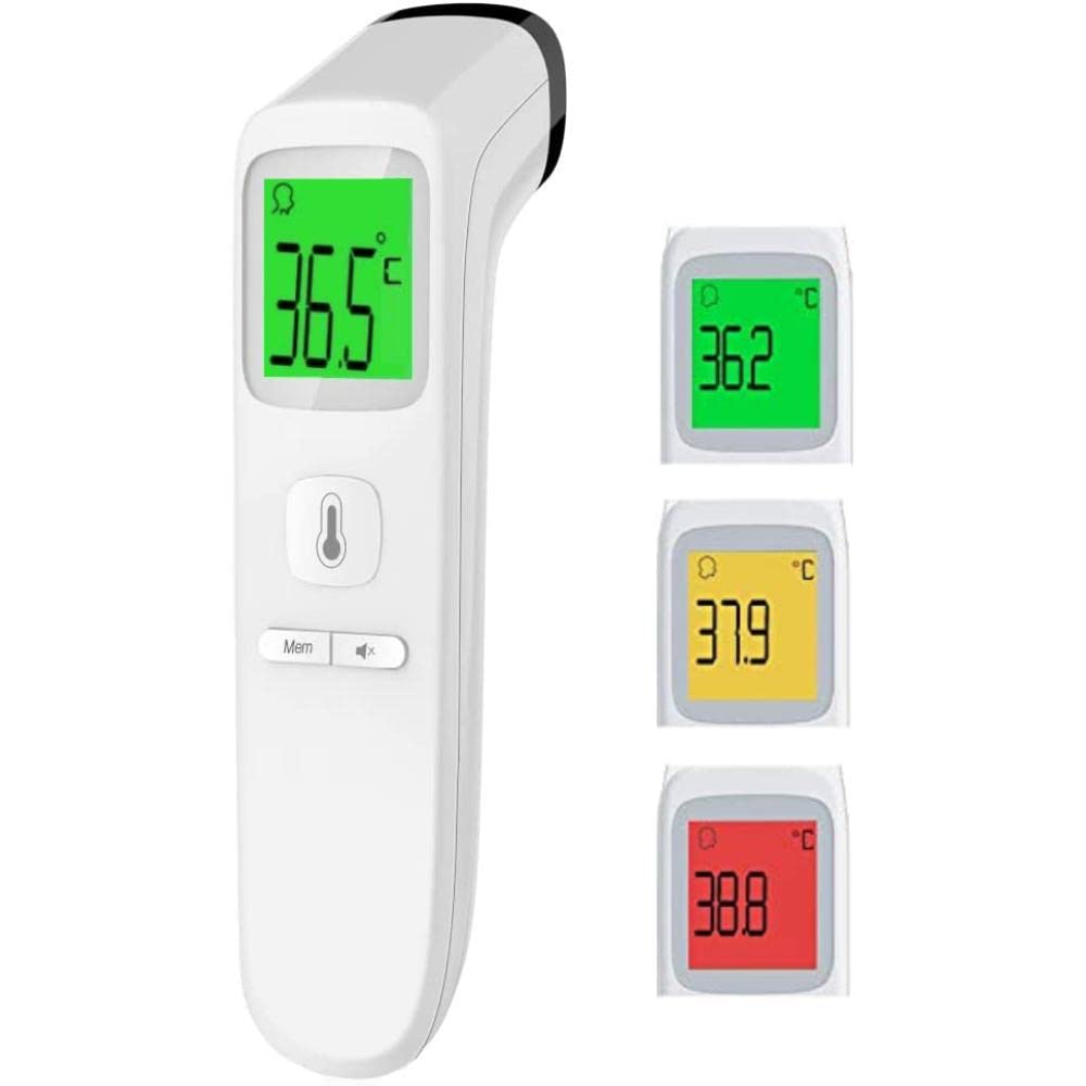Forehead Thermometer, Baby and Adults Thermometer with Fever Alarm, LCD Display and Memory Function, Ideal for Whole Family
