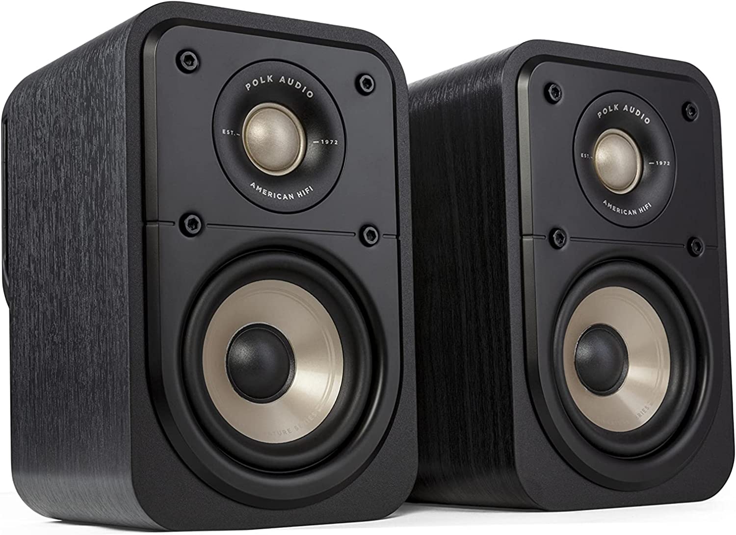 Polk Signature Elite ES10 Surround Loudspeaker - Hi-Res Audio Certified, Dolby Atmos & DTS:X Compatible, 1" Tweeter & 4" Woofer, Power Port Technology for Effortless Bass (Pair, Stunning Black)