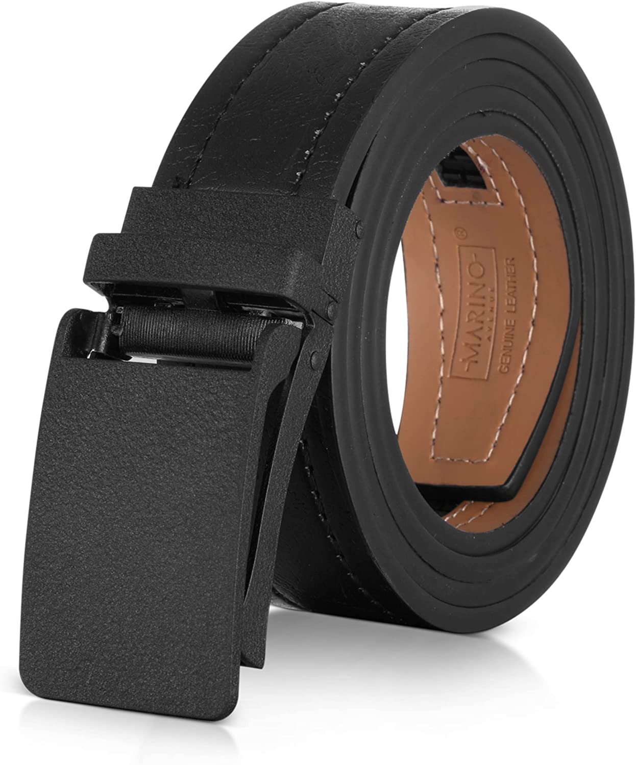 Marino Men's Comfort Click Ratchet Belt Casual Leather Belt for Men - Automatic Linxx Buckle, 1.5 Wide with Elegant Gift Box