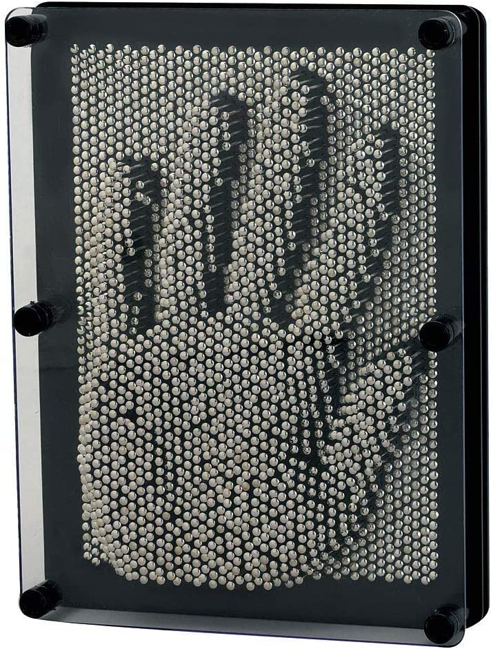 Hsxfl Classic 3D Metal Pin Art Toy - 8in x 6in 3D Large Size Pin Art Board for Kids or Adults (Silver)