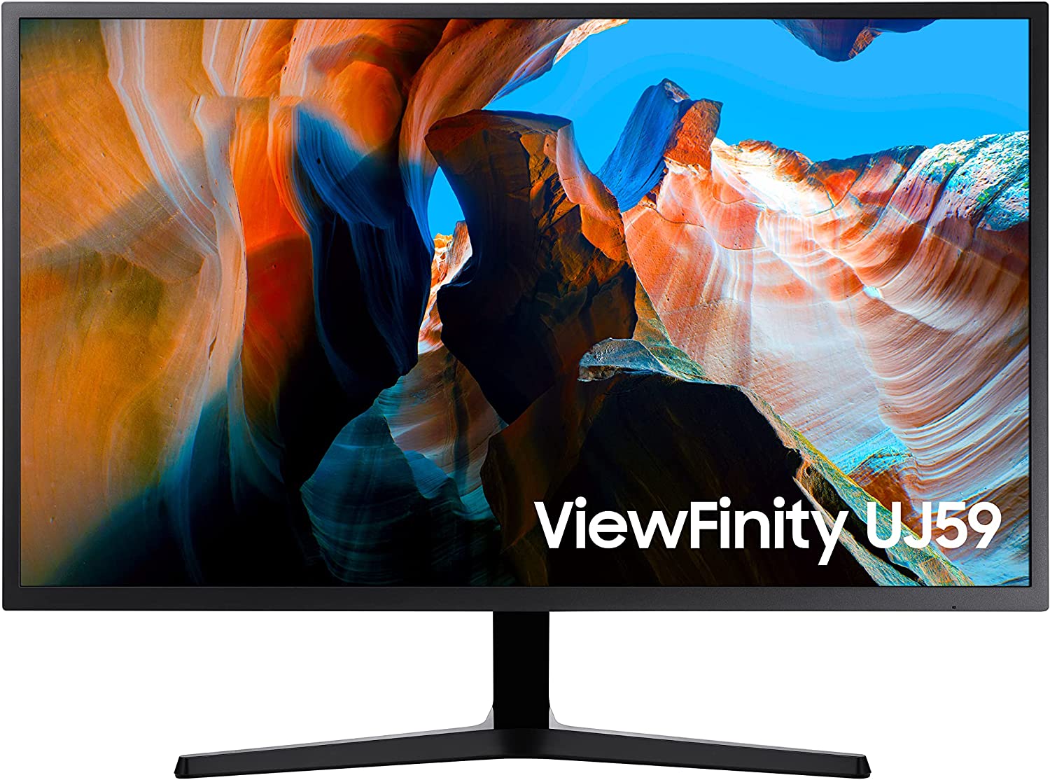 SAMSUNG UJ59 Series 32-Inch 4K UHD (3840x2160) Computer Monitor, HDMI, Display Port, Eye Saver/Flicker Free Mode, FreeSync (LU32J590UQNXZA)