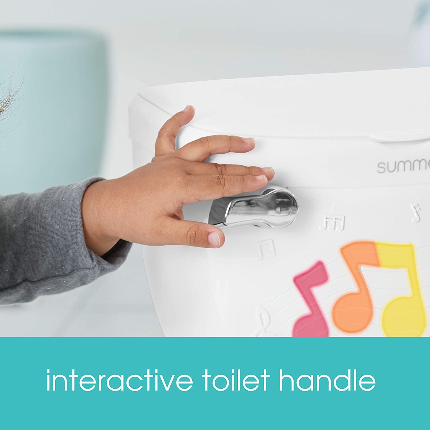 Summer My Size Potty Lights and Songs Transitions, White – Realistic Potty Training Toilet with Interactive Handle that Plays Music for Kids, Removable Potty Topper/Pot, Wipe Compartment, Splash Guard