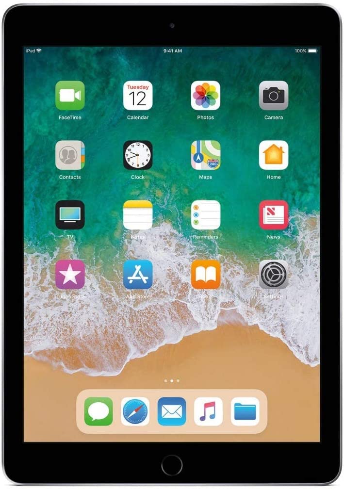 Apple iPad 9.7in 6th Generation WiFi + Cellular (128GB, Space Gray) (Renewed)
