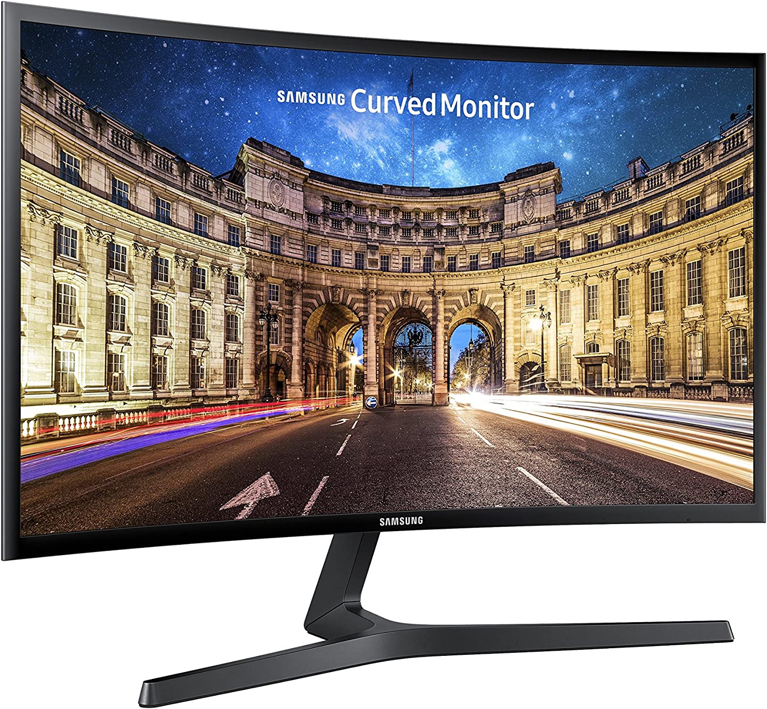 SAMSUNG 27-Inch CF39 Series FHD 1080p Curved Computer Monitor, Ultra Slim Design, AMD FreeSync, 4ms response, HDMI, DisplayPort, VESA Compatible, Wide Viewing Angle (LC27F398FWNXZA), Black