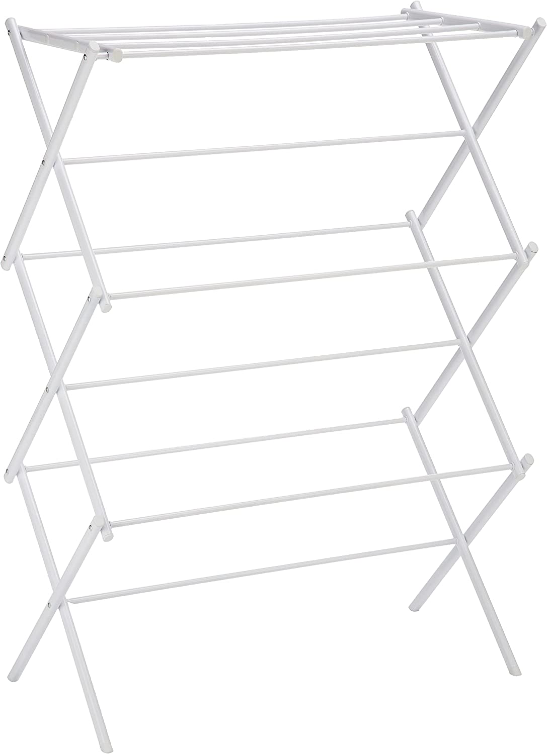 Amazon Basics Foldable Laundry Rack for Air Drying Clothing - 41.8" x 29.5" x 14.5", White