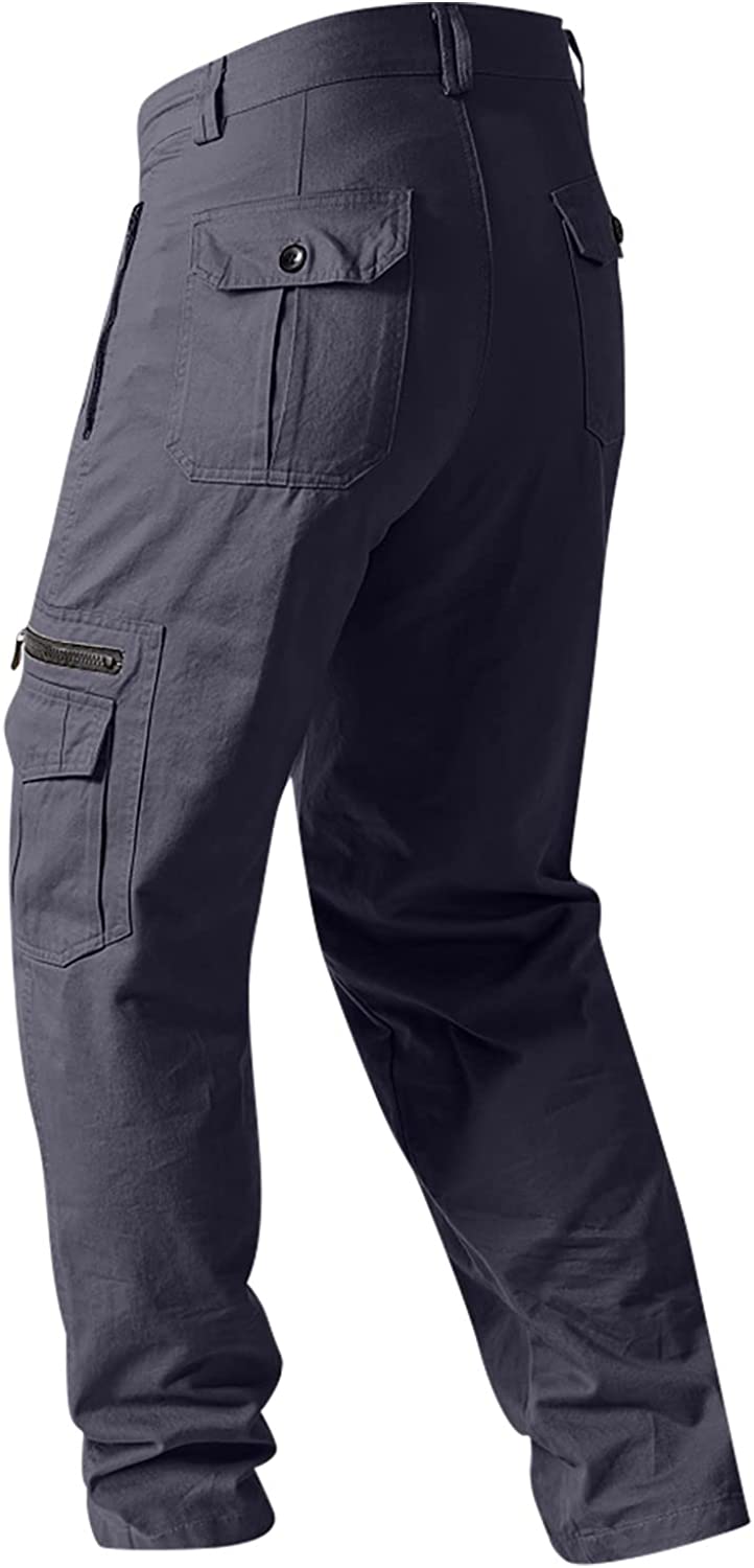 YKARITIANNA Men Outdoor Cargo Pant Relaxed Fit Sport Pants Lightweight Tactical Pant Hiking Jogger with Zipper Multi-Pocket