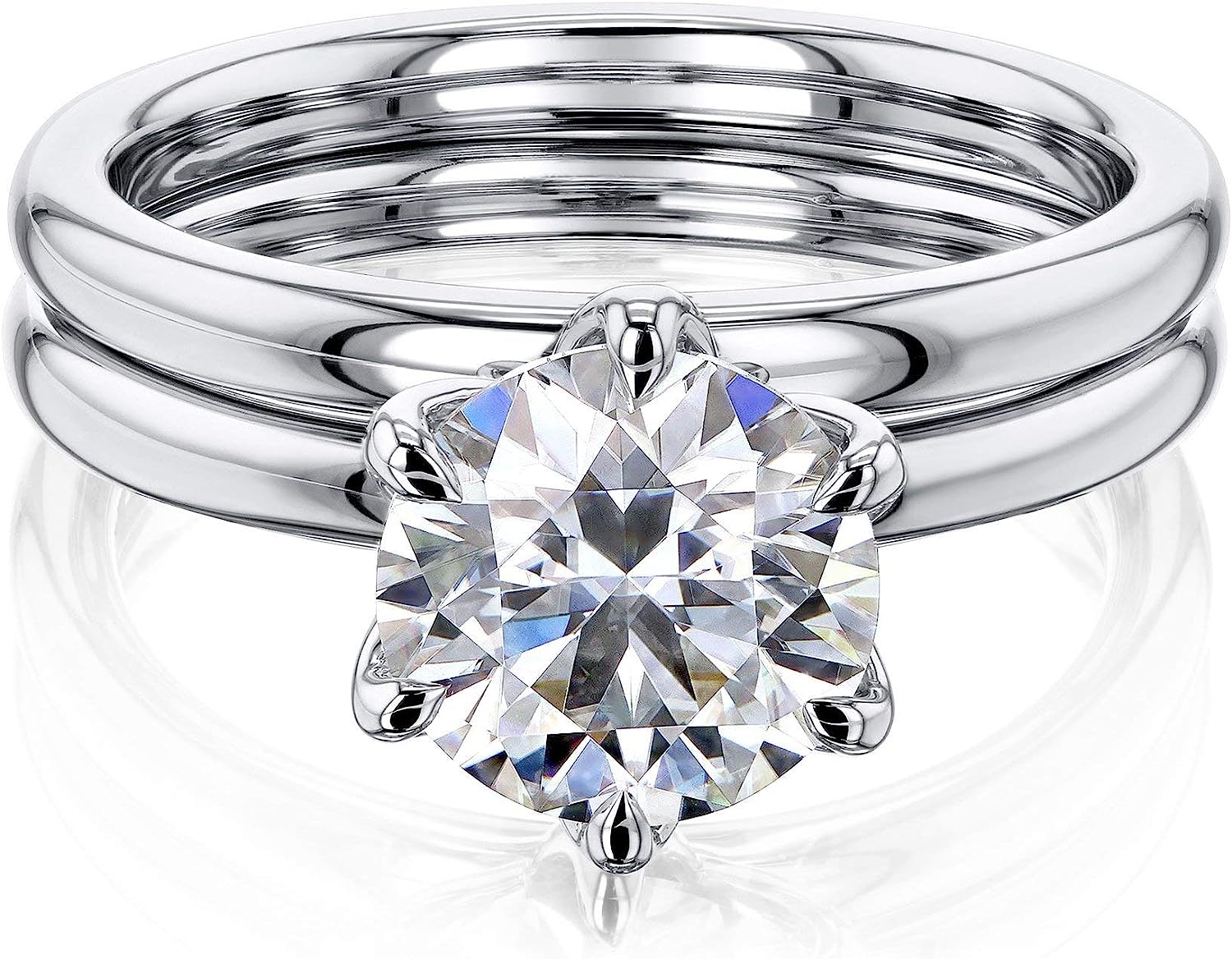 Kobelli 1.9ct Round Forever One Floating Tulip Comfort Fit Wedding Set (DEF/VS)