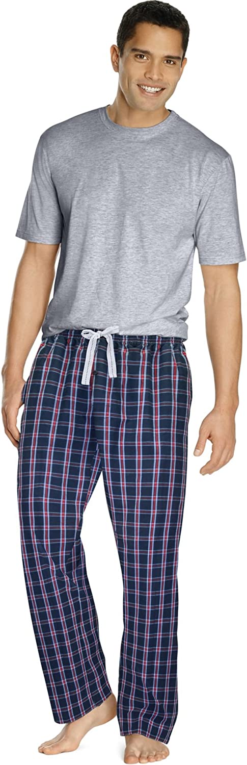 Hanes Men's Tee and Woven Sleep Pant Pajama Set