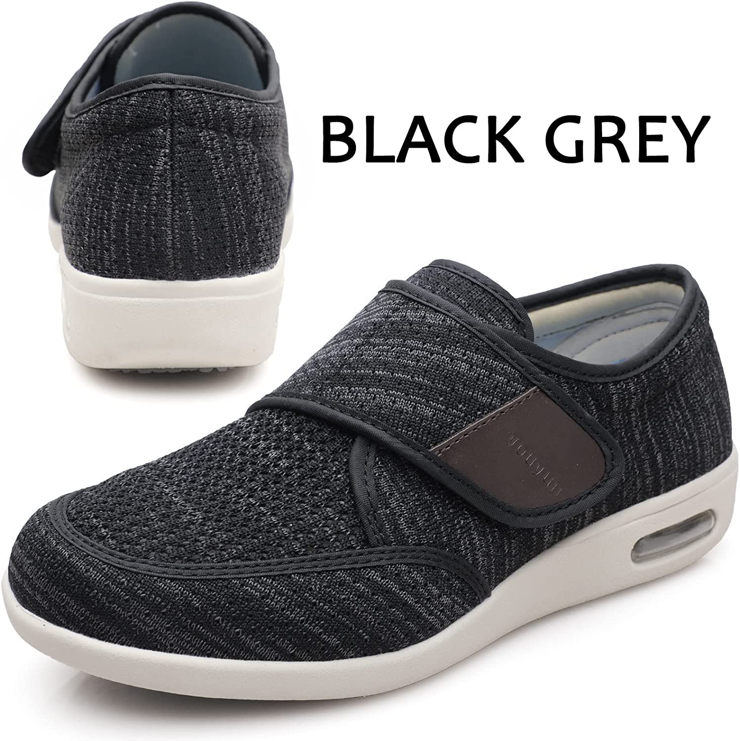 youyun Men's Diabetic Shoes Width X-Wide Shoe for Elderly Men Adjustable Closure Breathable Lightweight Non Slip for Swollen Feet Edema Widening Walking Shoes