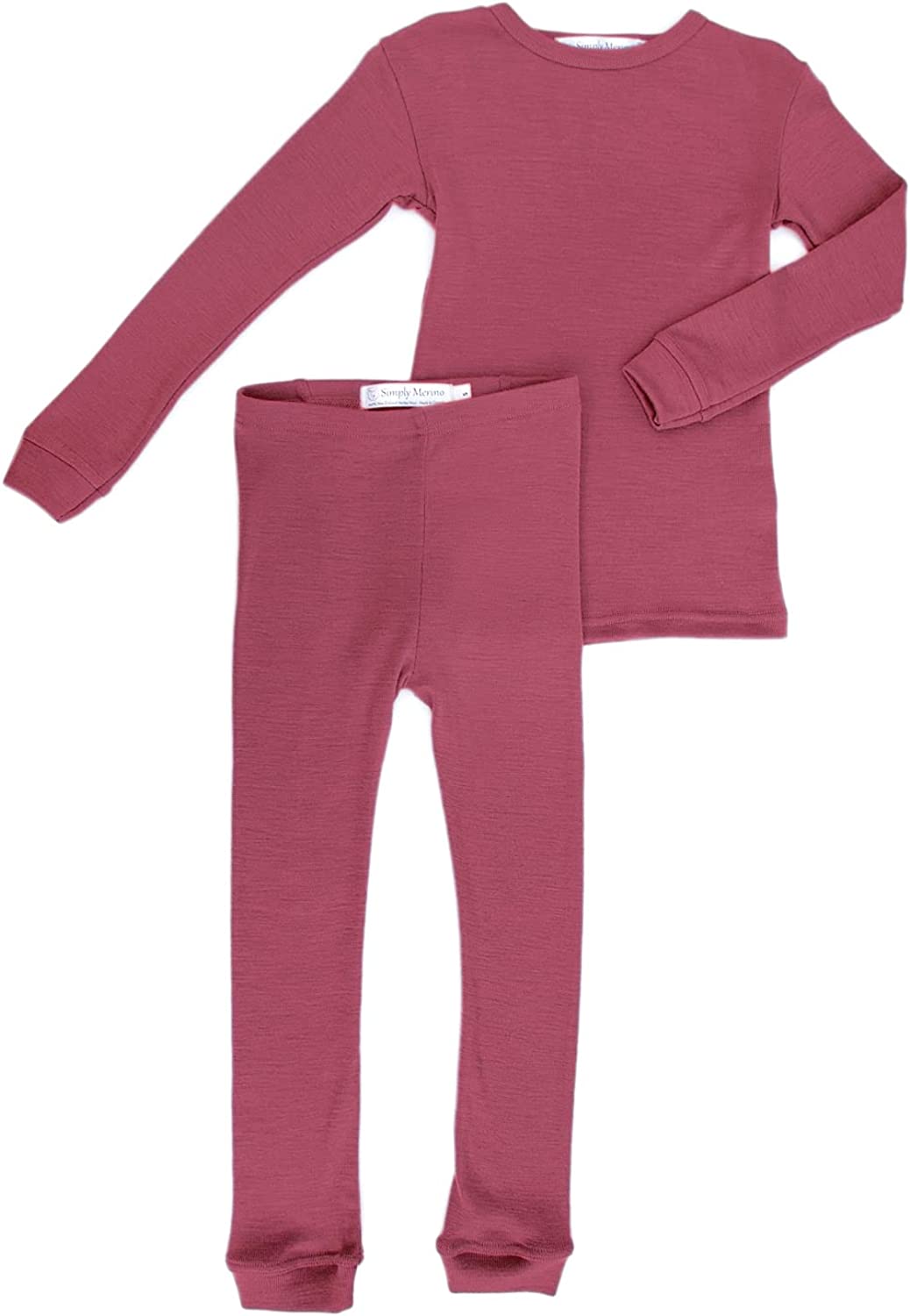Pure Merino Wool KidsThermal Underwear Pajama Set, Natural & Organic Warm Base Layer Long John, Toddler & Infant Sleeper