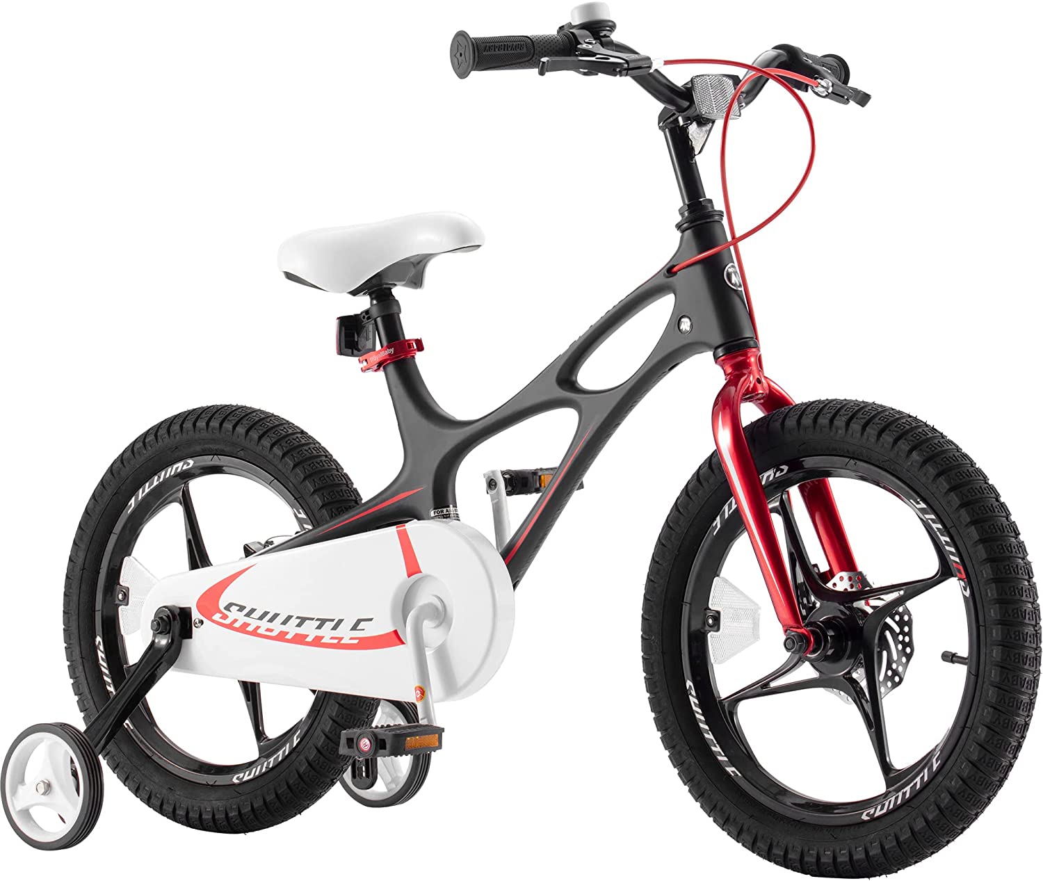 Royalbaby Space Kids Bike 14 16 18 Inch Mg Aluminium Alloy Boys Girls Bicycle Ages 3-9 Years Disc Brakes Dual Handle Brakes Training Wheel Options