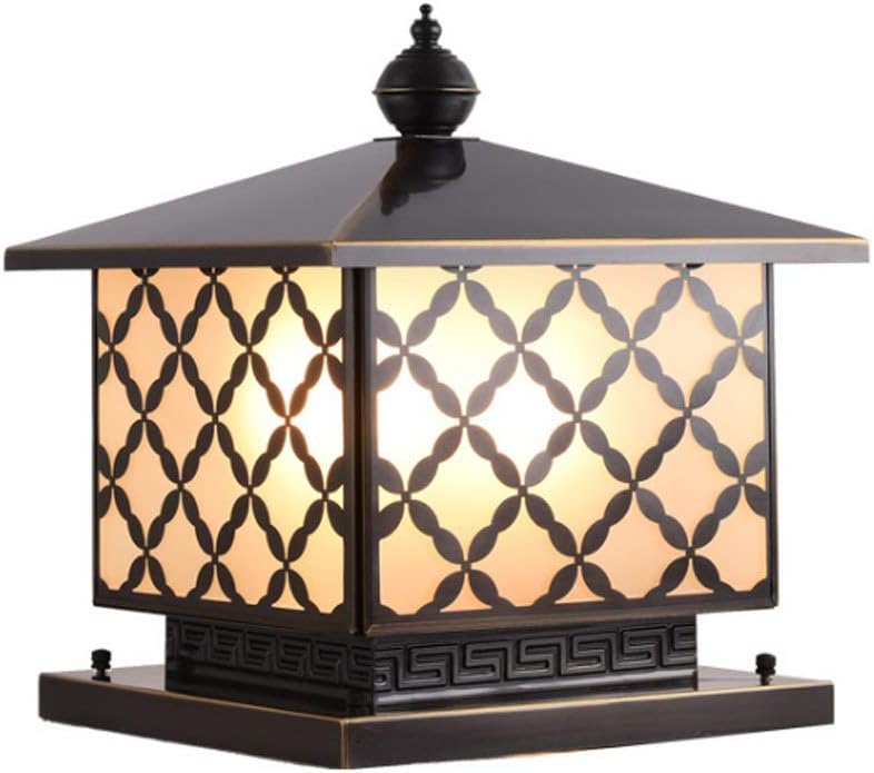ZJHYXYH E27 Exterior Outdoor Post Lantern Antique Pillar Lights Square Outside Door Column Headlight Weatherproof IP55 Decorative