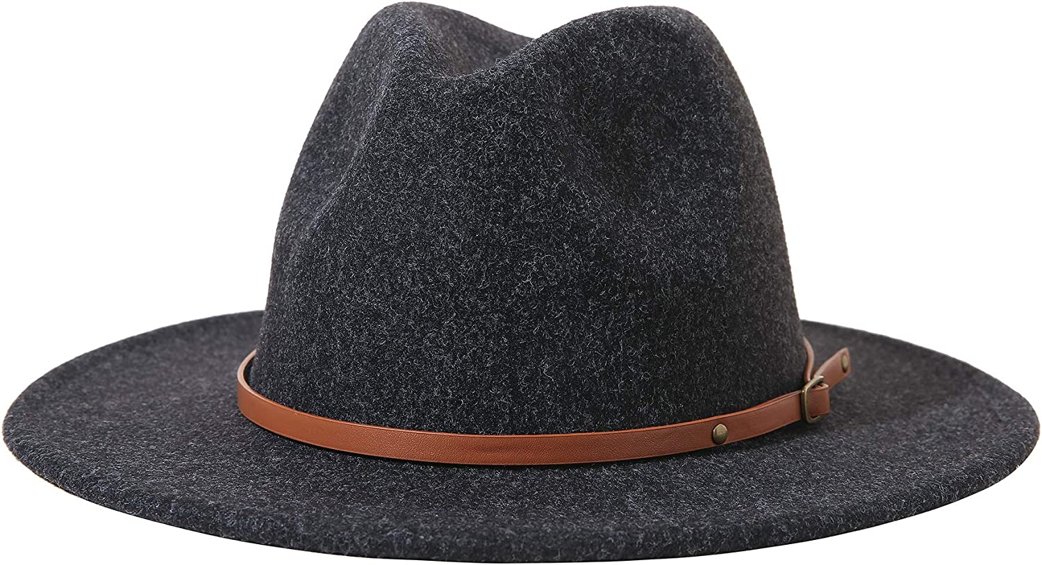 Lanzom Women Lady Felt Fedora Hat Wide Brim Wool Panama Hats with Band