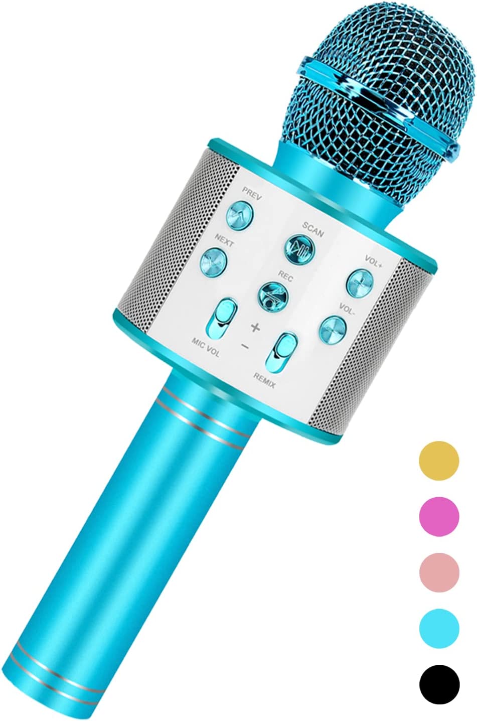 Niskite Karaoke Microphone for Kids Adults,Portable Bluetooth Microphone for Singing,Professional Voice Changer Blue Microphone Wireless,Birthday Gifts for 3 4 5 6 7 8 + Year Old Boys Girls Toys