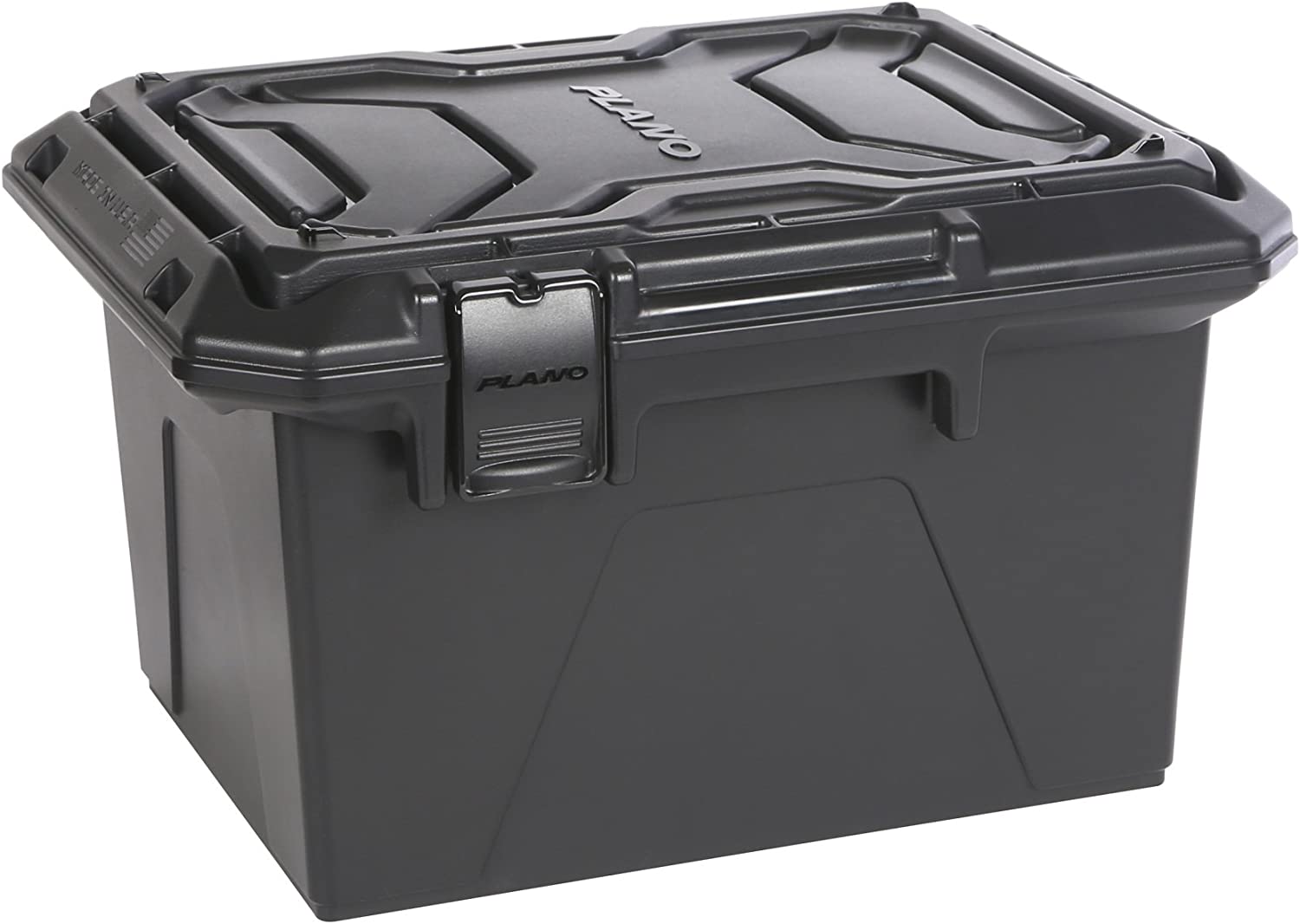 Plano Ammo Crate, Black, Lockable Plastic Ammunition Storage Box, Water-Resistant Protection with Interlocking Foam and Removable Dividers