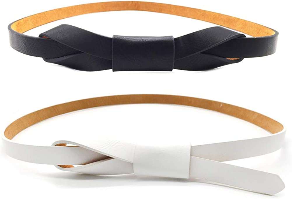 maikun Womens Adjustable Leather Belts Fashion Skinny Minimalism Waist Strap 7 Colors