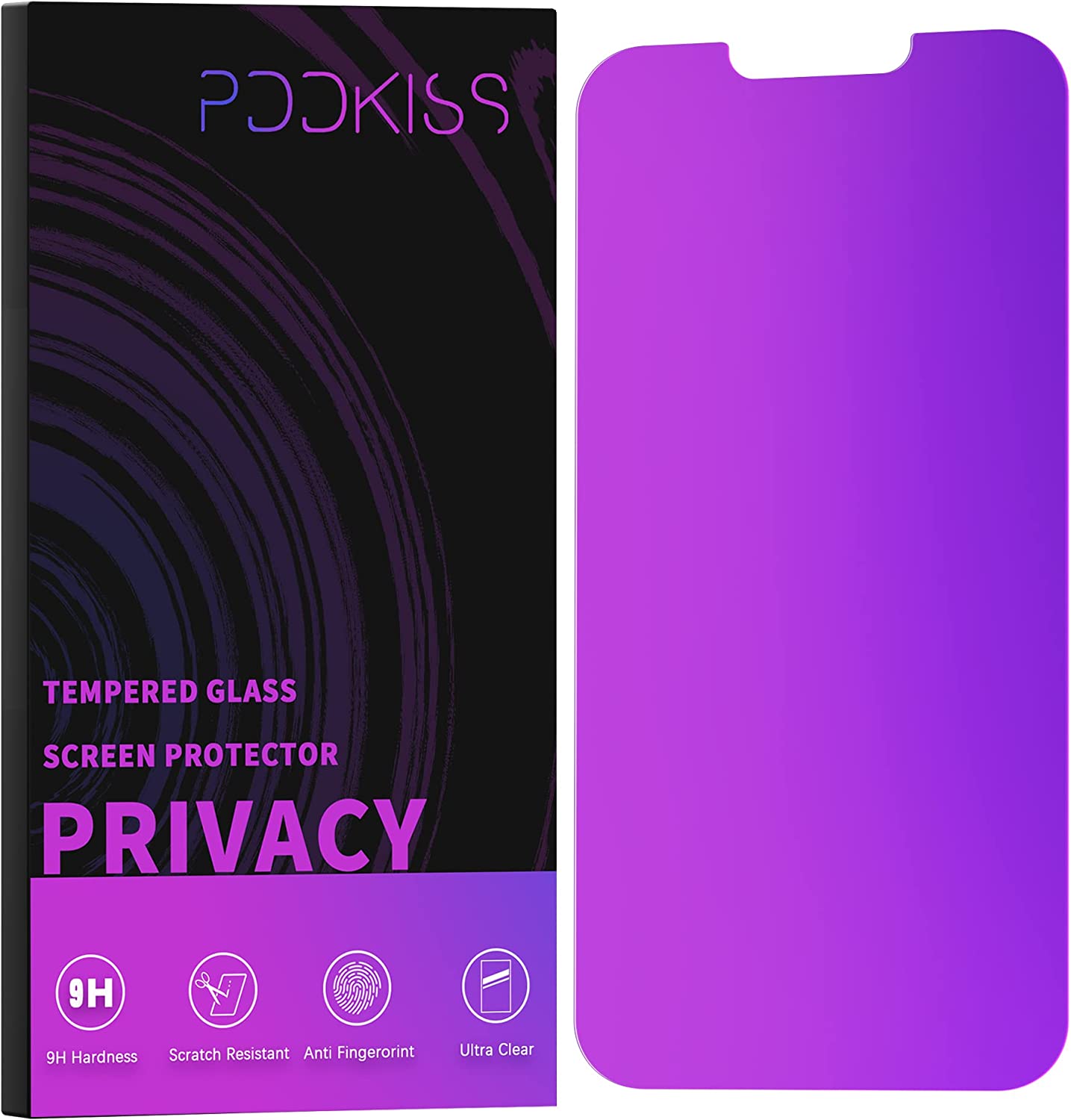 PDDKISS Compatible for iPhone 13 Pro Max Privacy Screen Protector/iPhone 14 Plus Screen Protector Tempered Glass 6.7 inch Display, Gradient Colorful Anti Spy Light HD Easy Installation