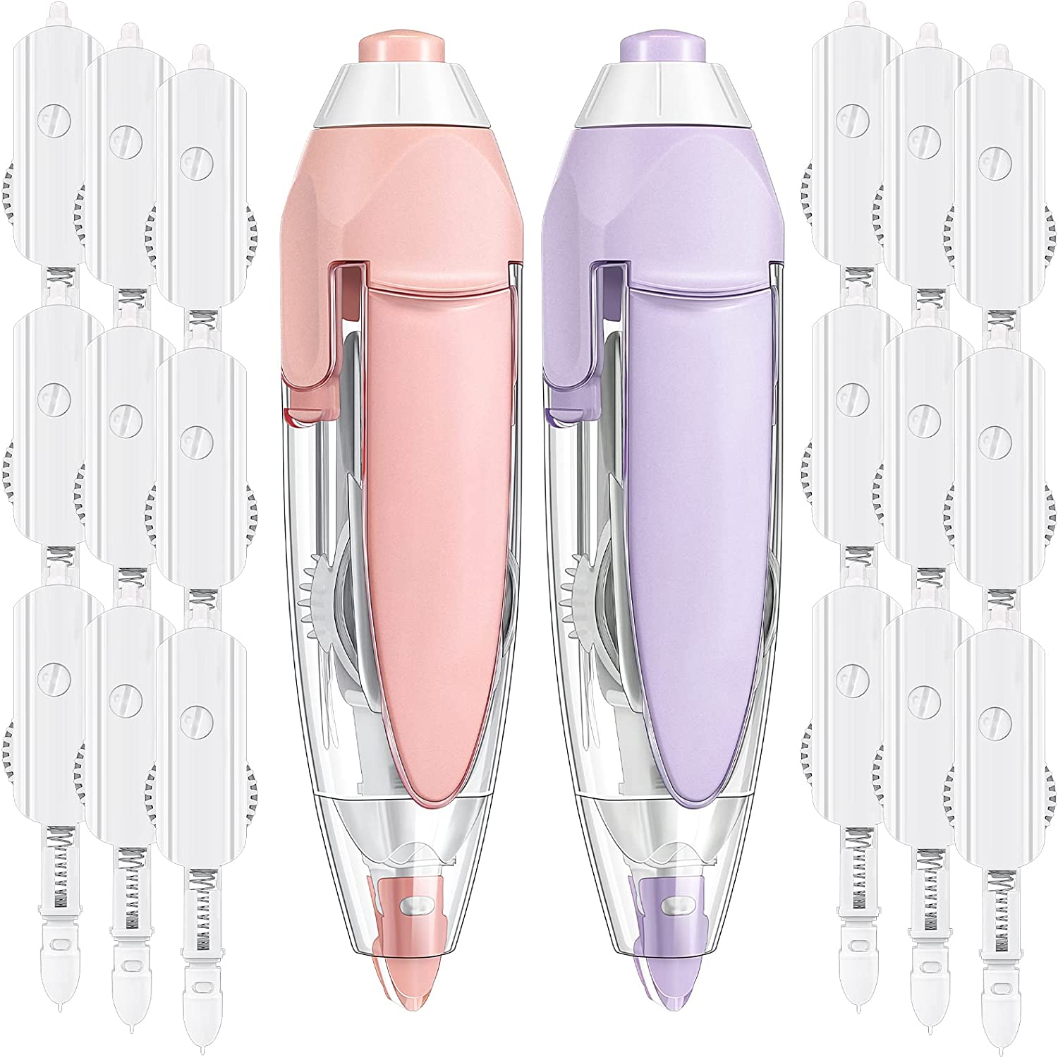 20 Pcs Refillable Retractable Correction Tape Set, 2 Cute Aesthetic Mini Small Correction Tape Pen with 18 Replacement Tape Refill for Students Kids Writing Stationary Kawaii School Office Supplies