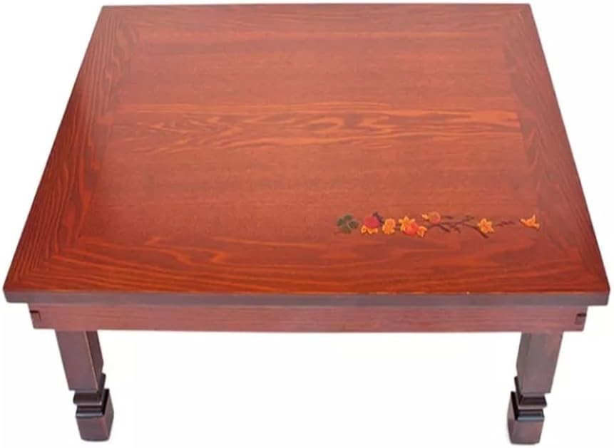 LIRUXUN Folding Table Antique Furniture Living Room Low Wood Coffee Table Rectangle Traditional Table Wooden (Color : White-Patch Five-Pointed star4, Size : 81x81x31.5cm)